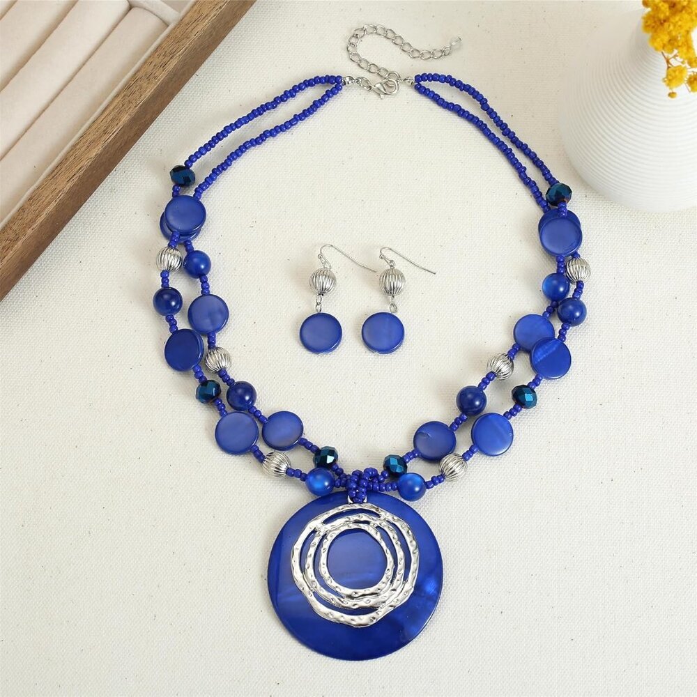 Multilayered Strand Statement Necklaces Set For W… - image 3